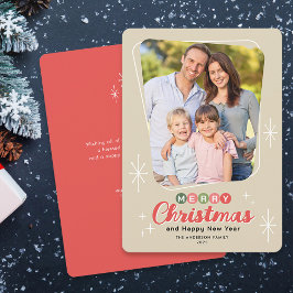 Retro Midjahrhundert Modernes Message Foto Weihnac Feiertagskarte