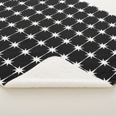 Retro Midjahrhundert Modernes Star Pattern Schwarz Sherpadecke (3/4)