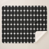 Retro Midjahrhundert Modernes Star Pattern Schwarz Sherpadecke (Vorderseite (Horizontal))
