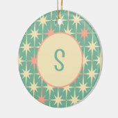 Retro Midjahrhundert Sternenmuster Aquamarin mit A Keramik Ornament (Links)