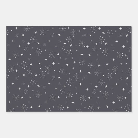 Retro Midjahrhundert-Weihnachtsmuster Geschenkpapier Set (Vorderseite 2)