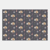 Retro Midjahrhundert-Weihnachtsmuster Geschenkpapier Set (Vorderseite)