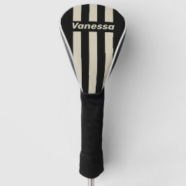 Retro Midnight Drei-Pin-Streifen mit Namen Golf Headcover
