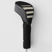 Retro Midnight Drei-Quer-Streifen mit Namen Golf Headcover (angewinkelt)