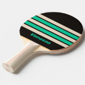 Retro Midnight Mint Across Striping with Name Tischtennis Schläger (Vorderseite)