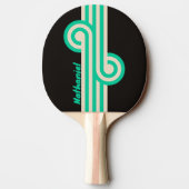 Retro Midnight Mint Loop mit Namen Tischtennis Schläger (Rückseite)