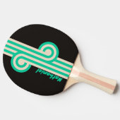 Retro Midnight Mint Loop mit Namen Tischtennis Schläger (Seitenansicht)