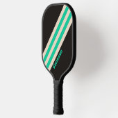 Retro Midnight Mint Strips mit Namen Pickleball Schläger (Links)
