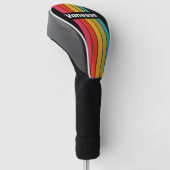 Retro Midnight Rainbow Pin Striped with Name Golf Headcover (angewinkelt)