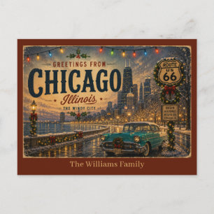 Retro-Midwest-Highway-Feiertags-Reisenotiz Postkarte