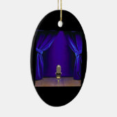 Retro Mikrofon auf Bühne Keramikornament (Rechts)