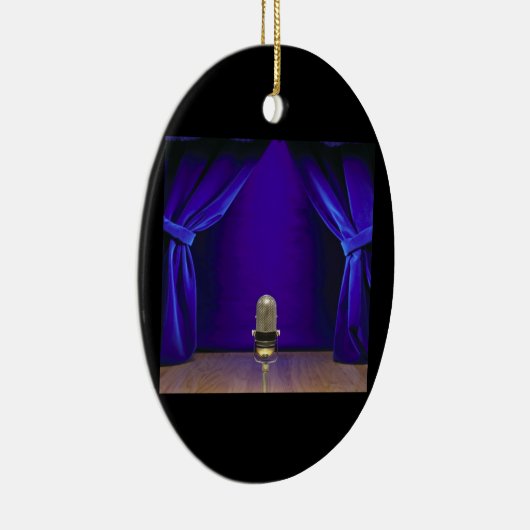 Retro Mikrofon auf Bühne Keramikornament (Rechts)