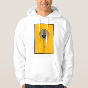 Retro-Mikrofon auf kräftigem Gelb Hoodie
