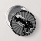 Retro-Mikrofon Grafik Button (Vorne & Hinten)