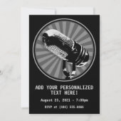 Retro-Mikrofon Grafik Einladung (Vorderseite)