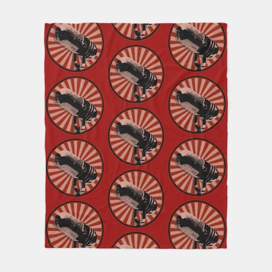 Retro-Mikrofon Grafik in Rot Fleecedecke (Vorderseite)