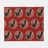 Retro-Mikrofon Grafik in Rot Fleecedecke (Vorderseite (Horizontal))