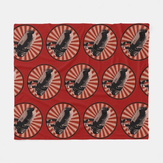 Retro-Mikrofon Grafik in Rot Fleecedecke (Vorderseite (Horizontal))