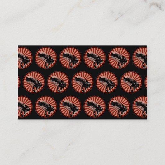 Retro-Mikrofon Grafik in Rot Visitenkarte (Rückseite)