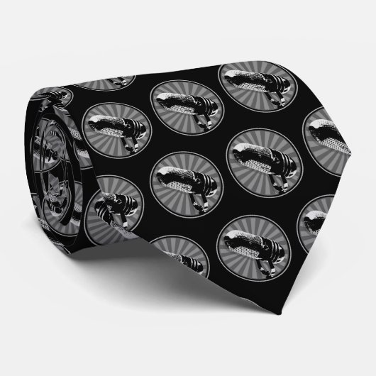 Retro-Mikrofon Grafik Krawatte (Gerollt)