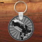 Retro-Mikrofon Grafik Schlüsselanhänger (Vorderseite)