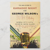 Retro-Mikrofon Karaoke-Party Einladung (Vorderseite)