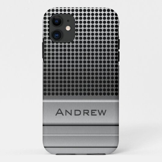 Retro Mikrofon-Namen-Schablone Case-Mate iPhone Hülle (Rückseite)
