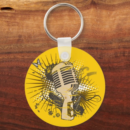 Retro-Mikrofon Schlüsselanhänger (Vorderseite)