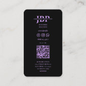 Retro Mikrofon Shinny Blue Lila Visitenkarte (Rückseite)