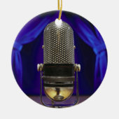 Retro Mikrofon-u. Bühne-Vorhänge Keramik Ornament (Vorne)