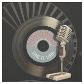 Retro Mikrofon-und des Vinyl45 Aufzeichnung Stoff (Nahaufnahme)