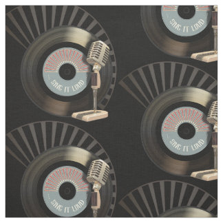 Retro Mikrofon-und des Vinyl45 Aufzeichnung Stoff