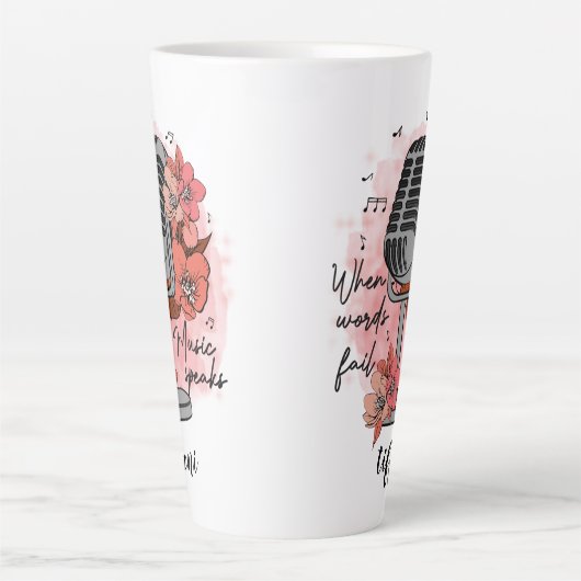 Retro-Mikrofon, wenn Wörter Musik Versage Milchtasse (Vorderseite)