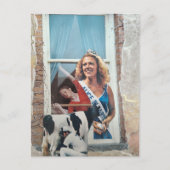 Retro-Milchprinzessin-Collage Postkarte (Vorderseite)
