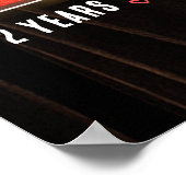 Retro Milestone 2nd Anniversary Personalized Love Poster (Ecke)