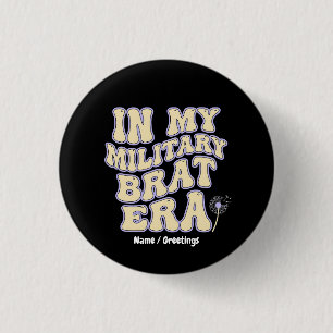 Retro-Militär-Gompertepoche Groovy Löwenzahn Lila Button