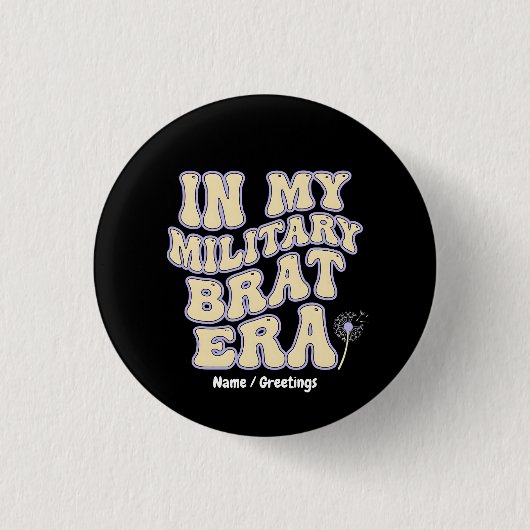 Retro-Militär-Gompertepoche Groovy Löwenzahn Lila Button (Vorderseite)