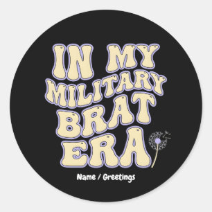 Retro-Militär-Gompertepoche Groovy Löwenzahn Lila Runder Aufkleber