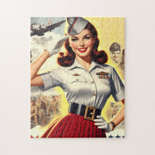 Retro-Militär-Pin-up Puzzle