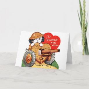 Retro-Militär-Schütze Valentinstag-Karte Feiertagskarte