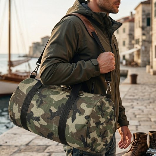 Retro-Militär-Tarnmuster Duffle Bag
