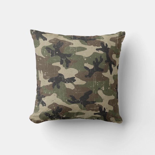 Retro-Militärtarnmuster Kissen (Vorderseite)