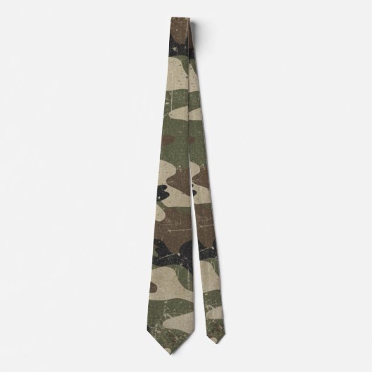 Retro Military Camouflage Pattern Krawatte (Vorderseite)