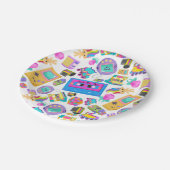 Retro Millennium Themed Party Mix Tape - Name hinz Pappteller (Schrägansicht)