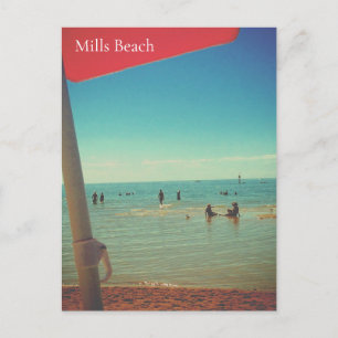 Retro Mills Beach, Mornington Postkarte