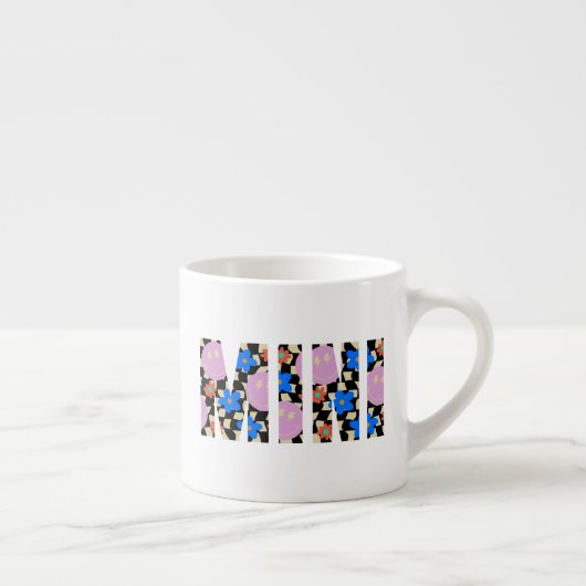 Retro "Mini" Checkered Blume Kid Tasse (Rechts)