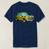 Retro Mini Cooper Whimsical PolkaDotted Vehicle il T-Shirt (Design vorne)