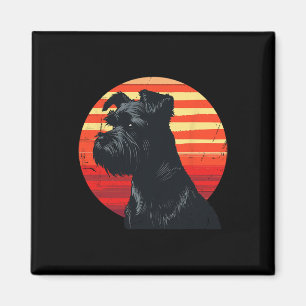 Retro Miniature Schnauzer Dog Liebhaber weihnachtl Magnet