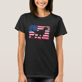 Retro Miniature Schnauzer Vater 4. Juli USA T-Shirt