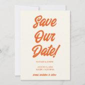 Retro Minimal Bright Funky Bold Moderne Hochzeit Save The Date (Vorderseite)